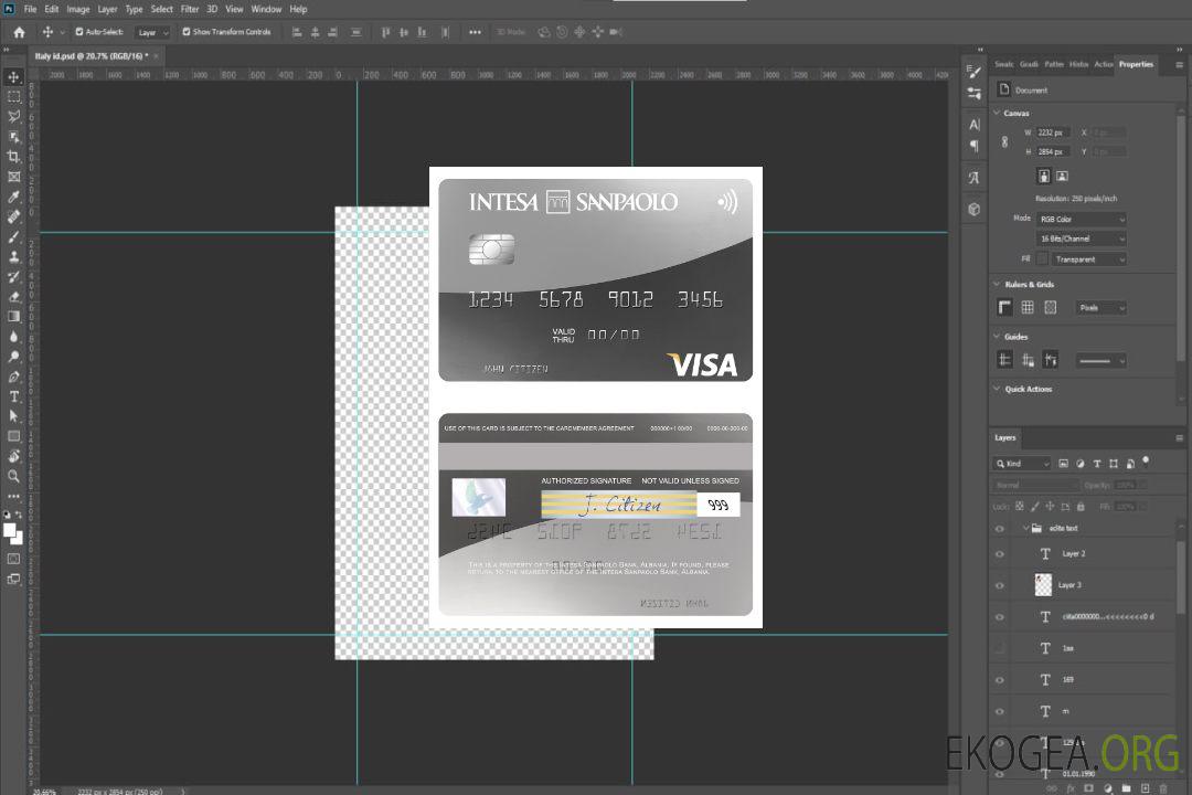 Carte de débit visa Albanie Intesa Sanpaolo Bank template Carte de débit visa Albanie Intesa Sanpaolo Bank template